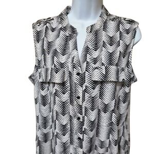 Notations Sleeveless Dress Top Blouse Business Casual Size Med